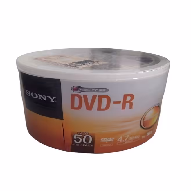 DVDخام سونی بسته 50 عددی ظرفیت 4.7GB سرعت ذخیره 16X وارداتی از کشور تایوان است