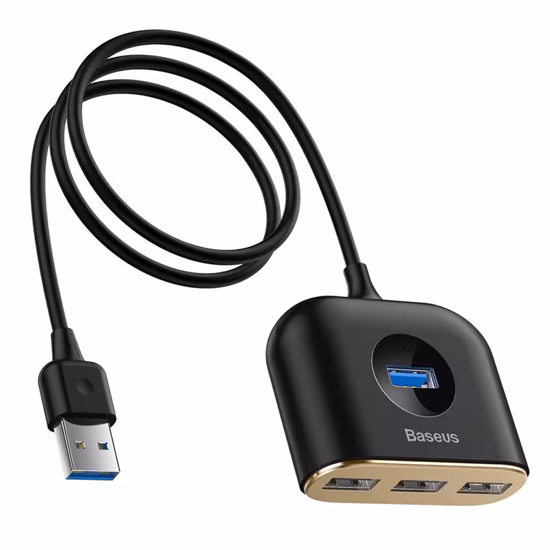 هاب 4 پورت USB3.0/USB2.0 باسئوس مدل CAHUB-AY01 با کابل 1مترBaseus CAHUB-AY01 USB3.0 4Port HUB