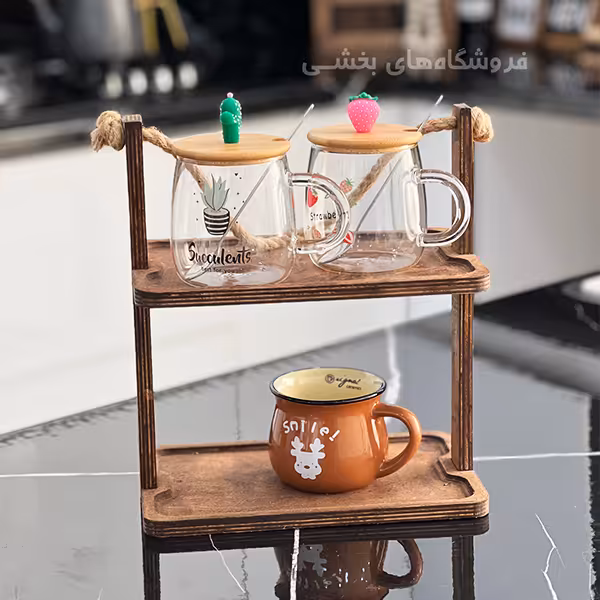 استندچوبي دسته کنفي مستطيل