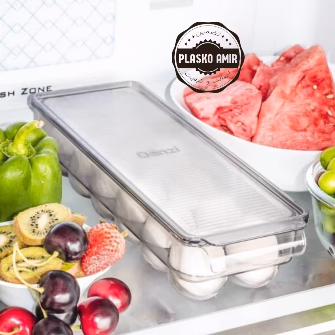 جا تخم مرغی 12 خانه دربدار دنزی رنگ شفاف دودی