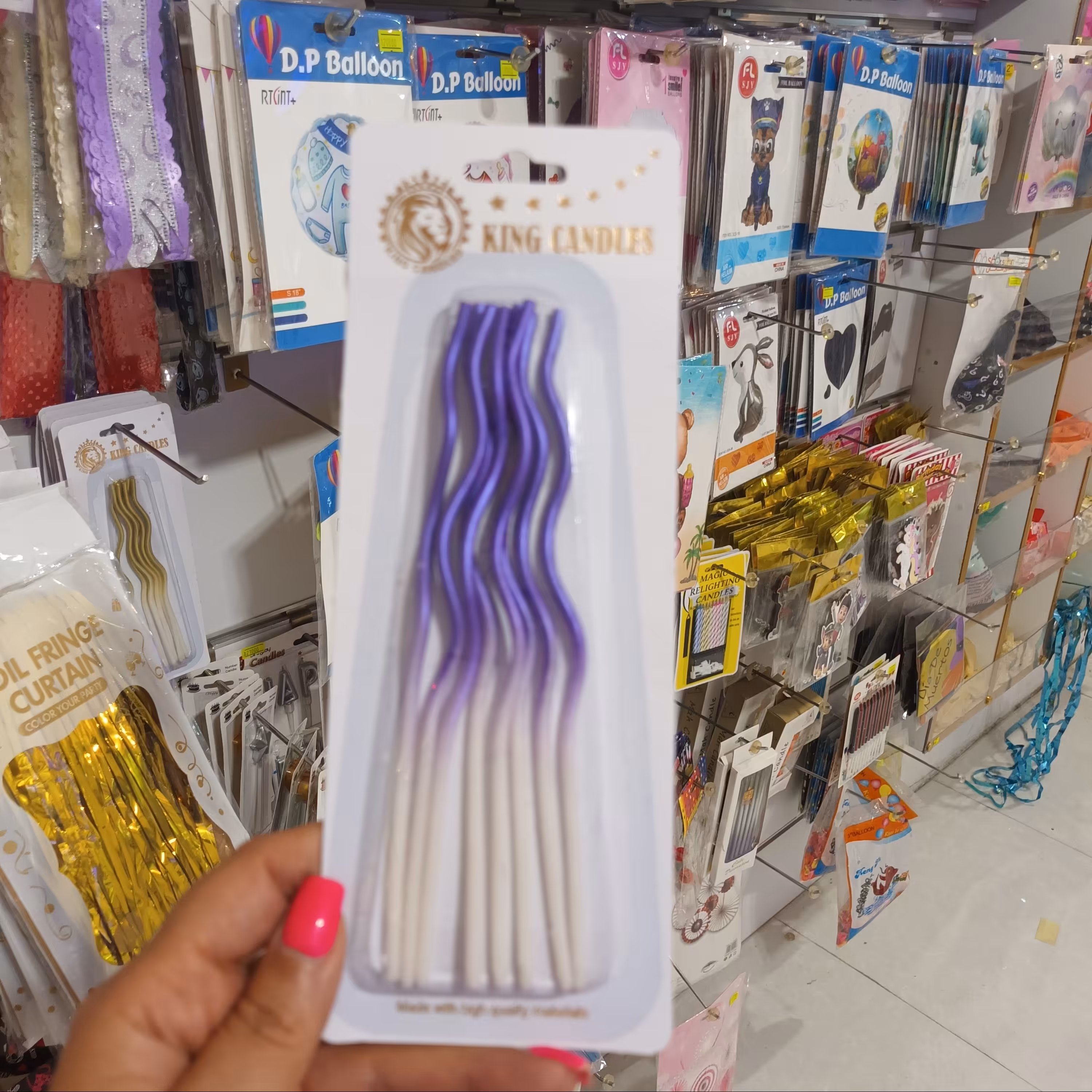 شمع مدادی بنفش - 8 تایی - شمع ماکارانی 8 تایی - شمع بنفش