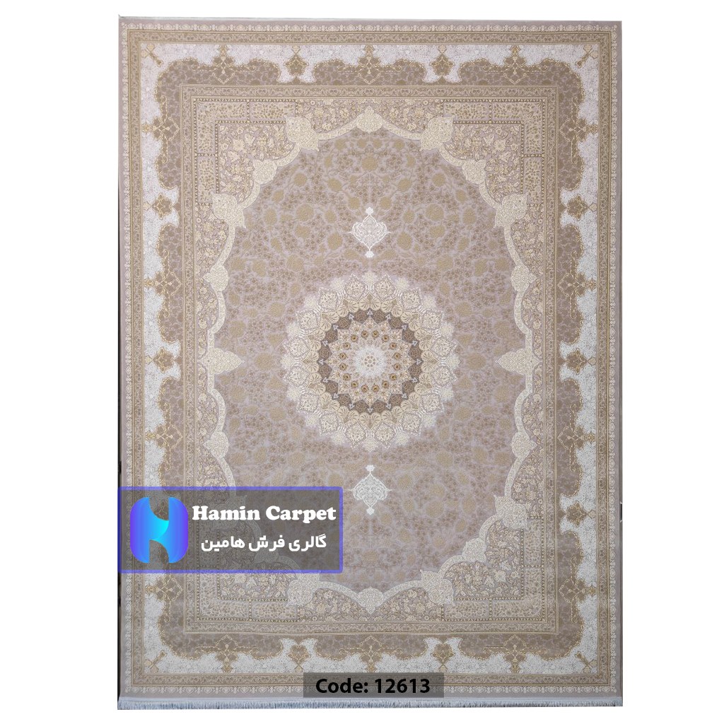 فرش 9 متری 1200 شانه تراکم 3600 نخ اکلریک گل برجسته کد AR12613