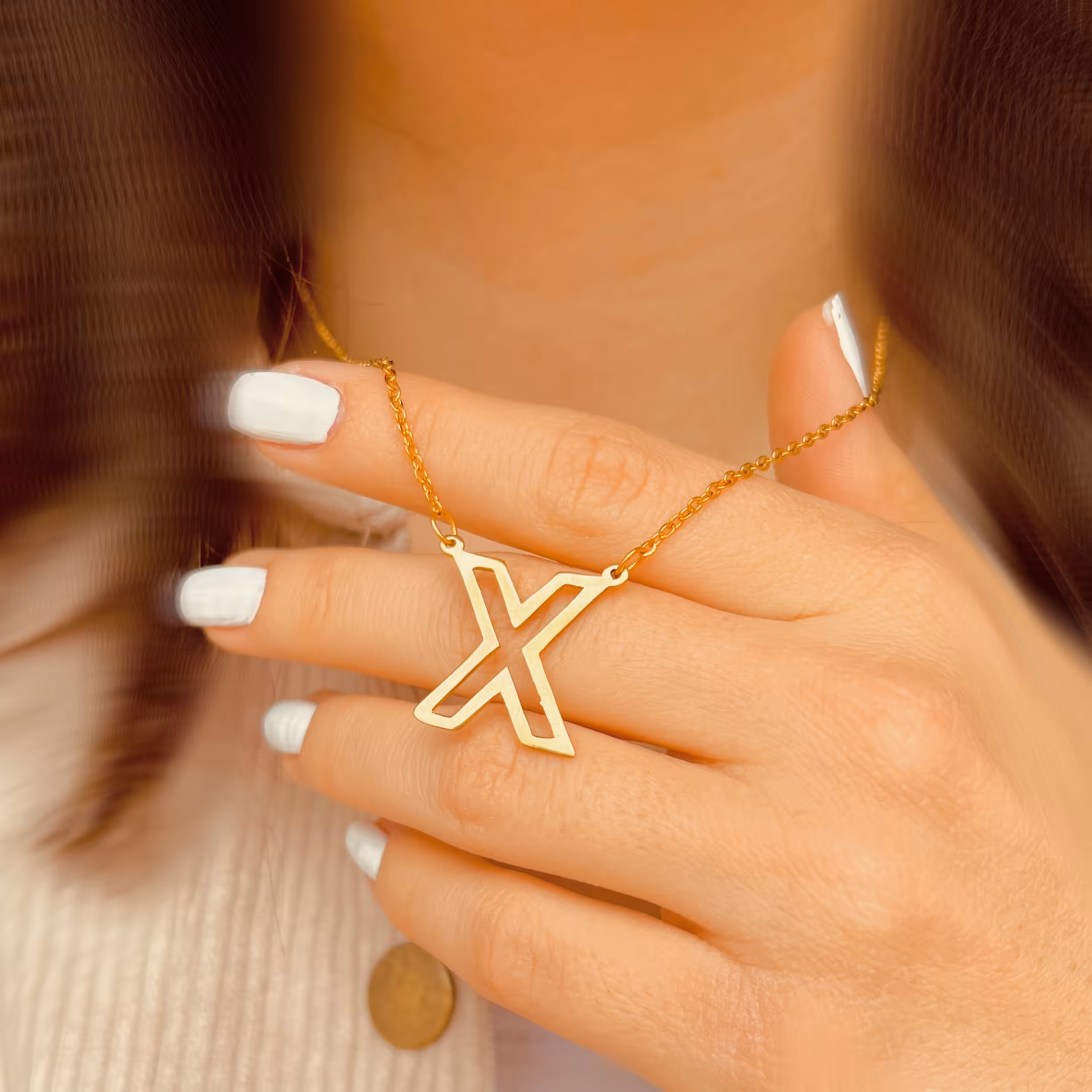 گردنبند حروف لاتین حرف X