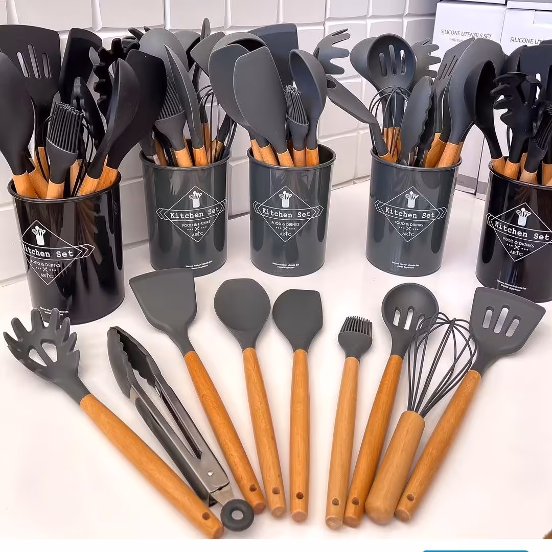 کفگیر ملاقه سیلیکونی 12 پارچه