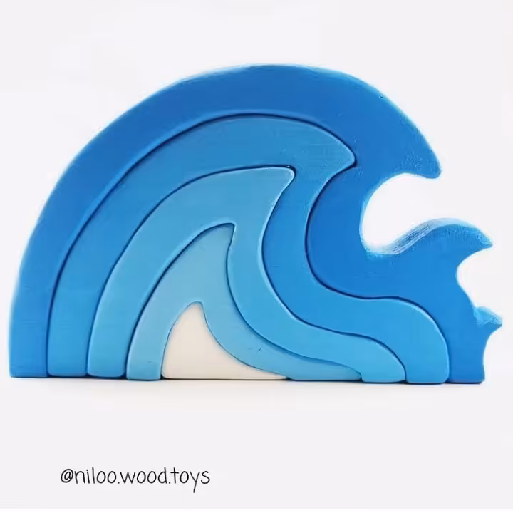 اسباب بازی چوبی پازل آب دست ساز با برند نیلو تویز 