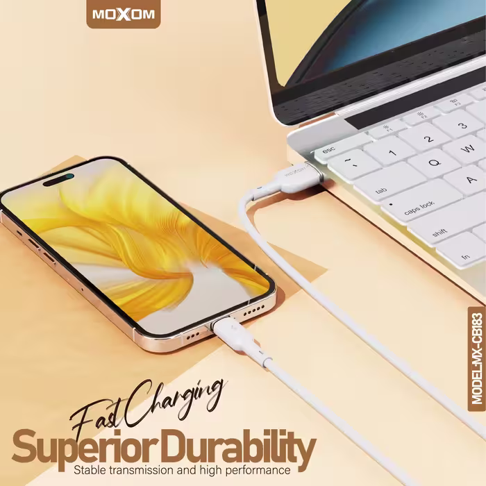 کابل شارژ تایپ سی برند موکسوم مدل MX-CB183 - امین 24 امانت دار اعتماد شما