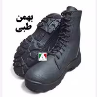 پوتین سربازی بهمن طبی اعلا پوتین بهمن سبک پوتین نظامی تمام چرم ضد آب بوت پیاده روی بدون زیپ درجه یک 