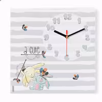 ساعت دیواری اتاق کودک طرح خرگوش سرخپوست کد 7532