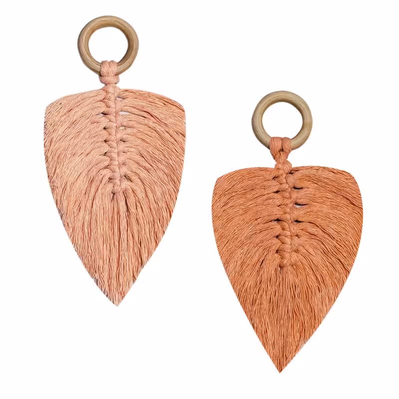 جفت آویز تزیینی بافتنی مکرومه مدل MacHang4465