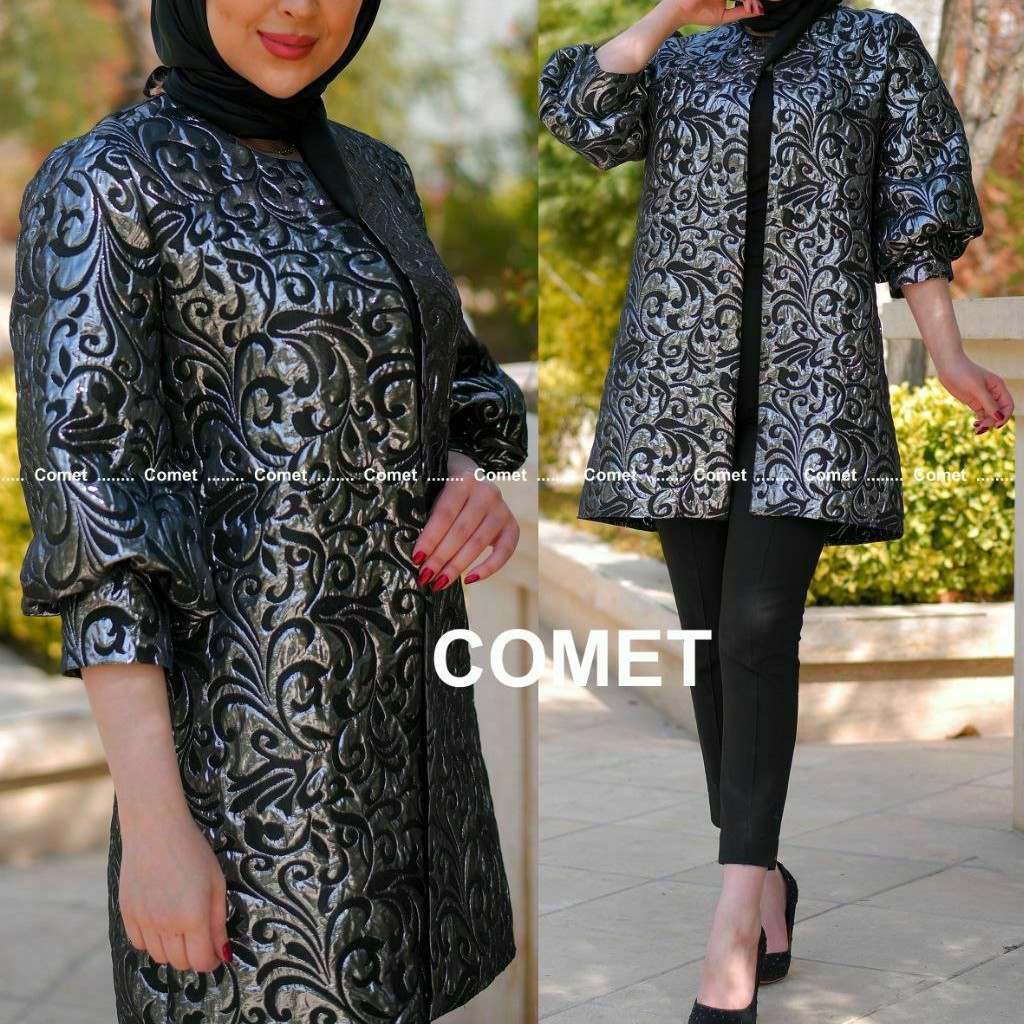 مانتو مجلسی ژاکارد مدل مونیکا