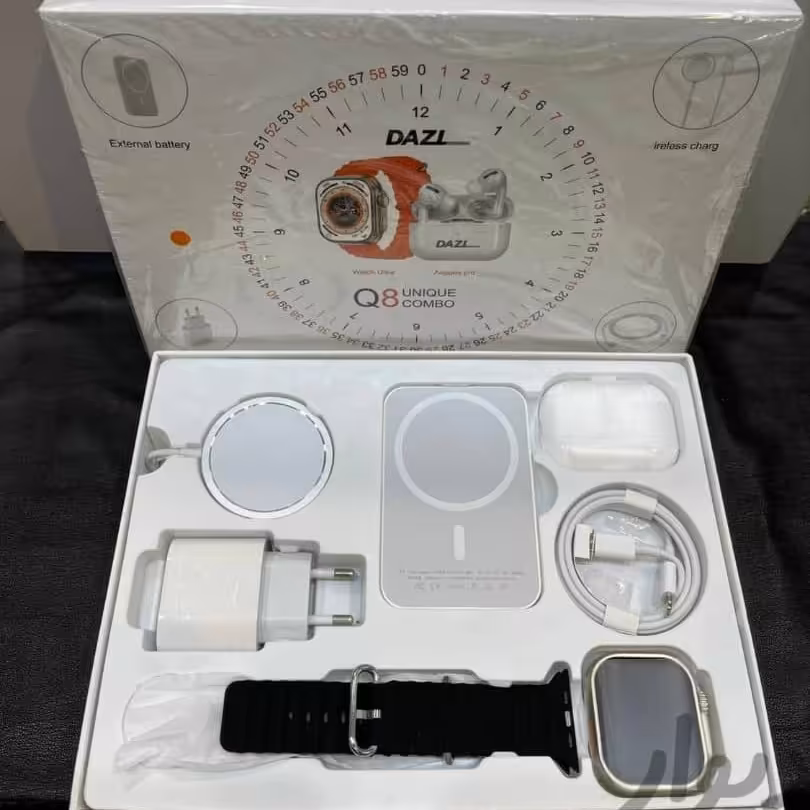 ساعت هوشمند  Q8  unique combo ست با ایرپاد و شارژ وایرلس