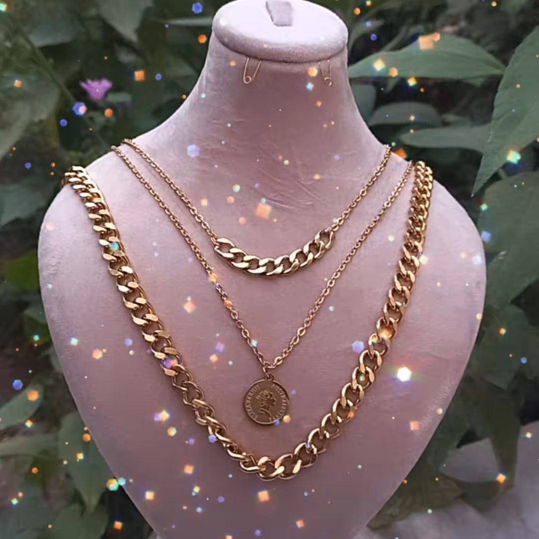 گردنبند سه لاین الیزابت استیل