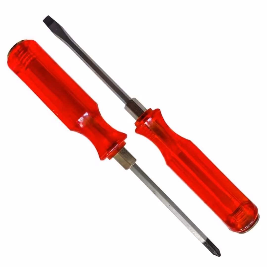 پیچ گوشتی ضربه خور دو سو چهارسو دارای کلاهک آهن ربایی مجموعه 2عددی 