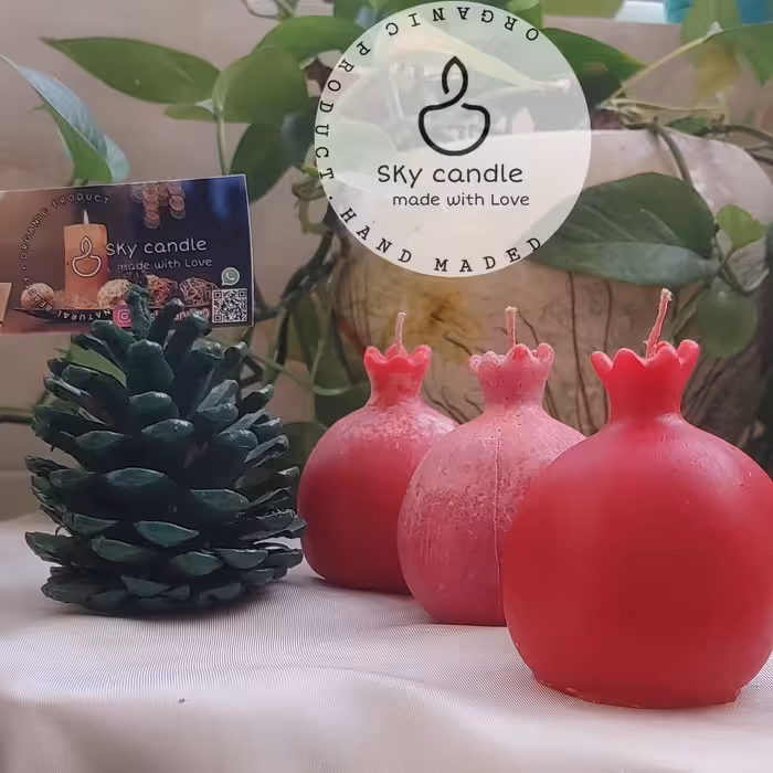 شمع انار. ساخته شده از پارافین کریستال مناسب برای شب یلدا 