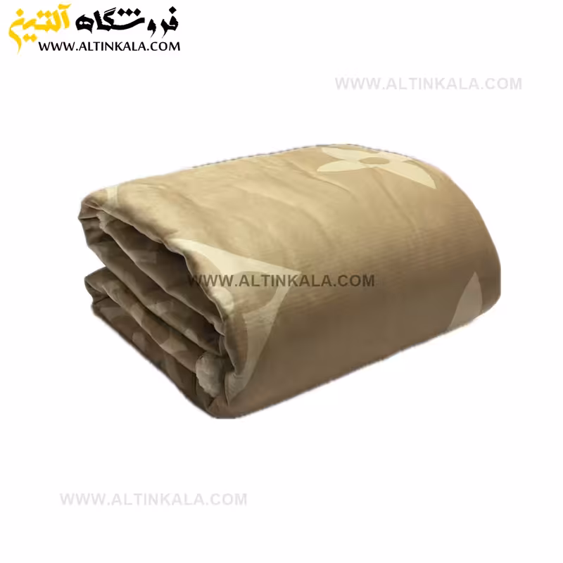 پتو گوسفندی نوجوان دولایه سایز 120×150 طرح لوییز خاکی