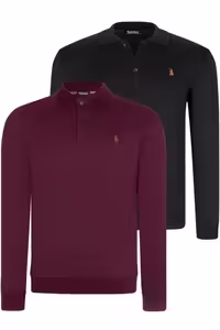 سویشرت مشکی مردانه سیاه دو ست V4007 بنفش Dewberry