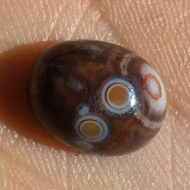 نگین معدنی عقیق باباقوری چند چشم موکول دار محشر 100درصد طبیعی شااهکار خلقت دیدنی