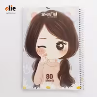 دفتر سیمی 80 برگ مجلد شفیعی طرح Girl Funs
