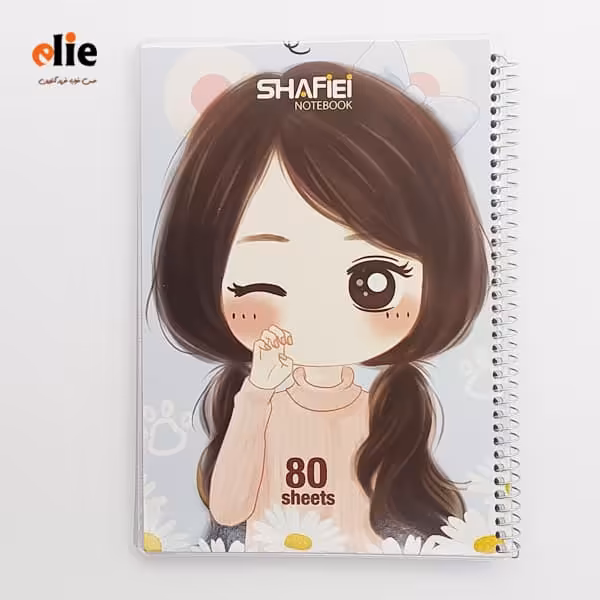 دفتر سیمی 80 برگ مجلد شفیعی طرح Girl Funs