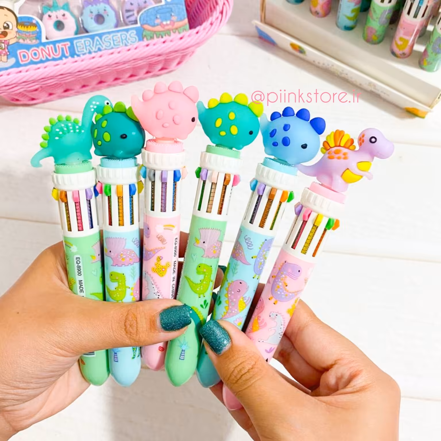 خودکار  ده رنگ دایناسور (10 رنگ مختلف)لوازم تحریر فانتزی 