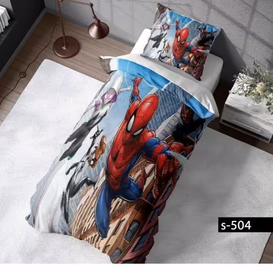 روتختی یکنفره پسرانه مرد عنکبوتی سه بعدی جنس میکروتترون  مناسب کودک و نوجوان  برای تخت90