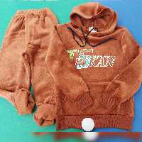 ست هودی شلوار مخمل تو کرکی مناسب 6تا9سال جنس فوق  العاده عالی