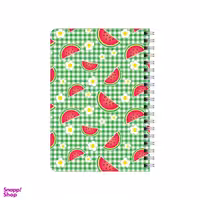 دفترچه یادداشت 80 برگ بامبیلیپ مدل چوبی طرح چهارخونه هندونه ای کد 9458441