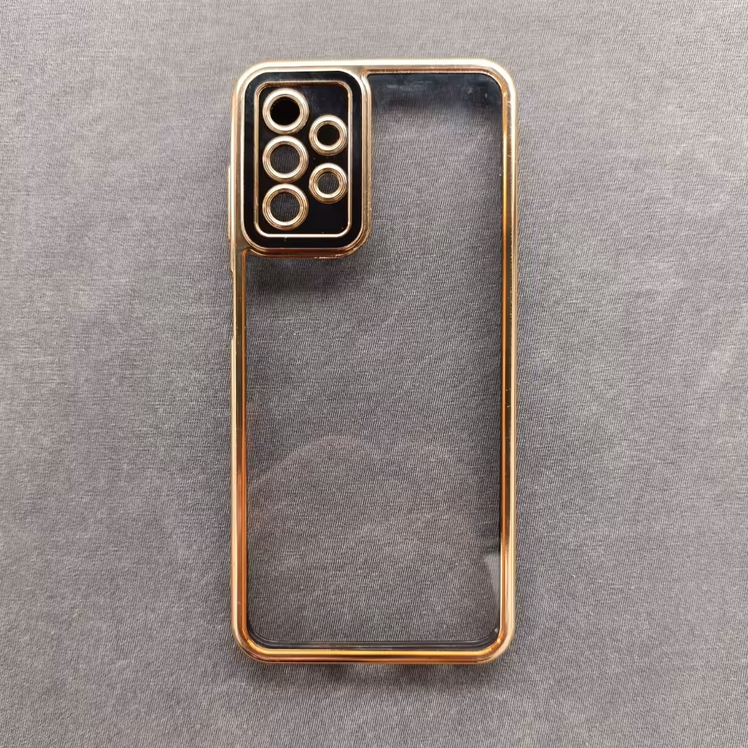 گارد -  قاب  -  کاور شفاف طلایی دور مشکی مناسب برای سامسونگ Galaxy A13 4G - A32 5G - A23