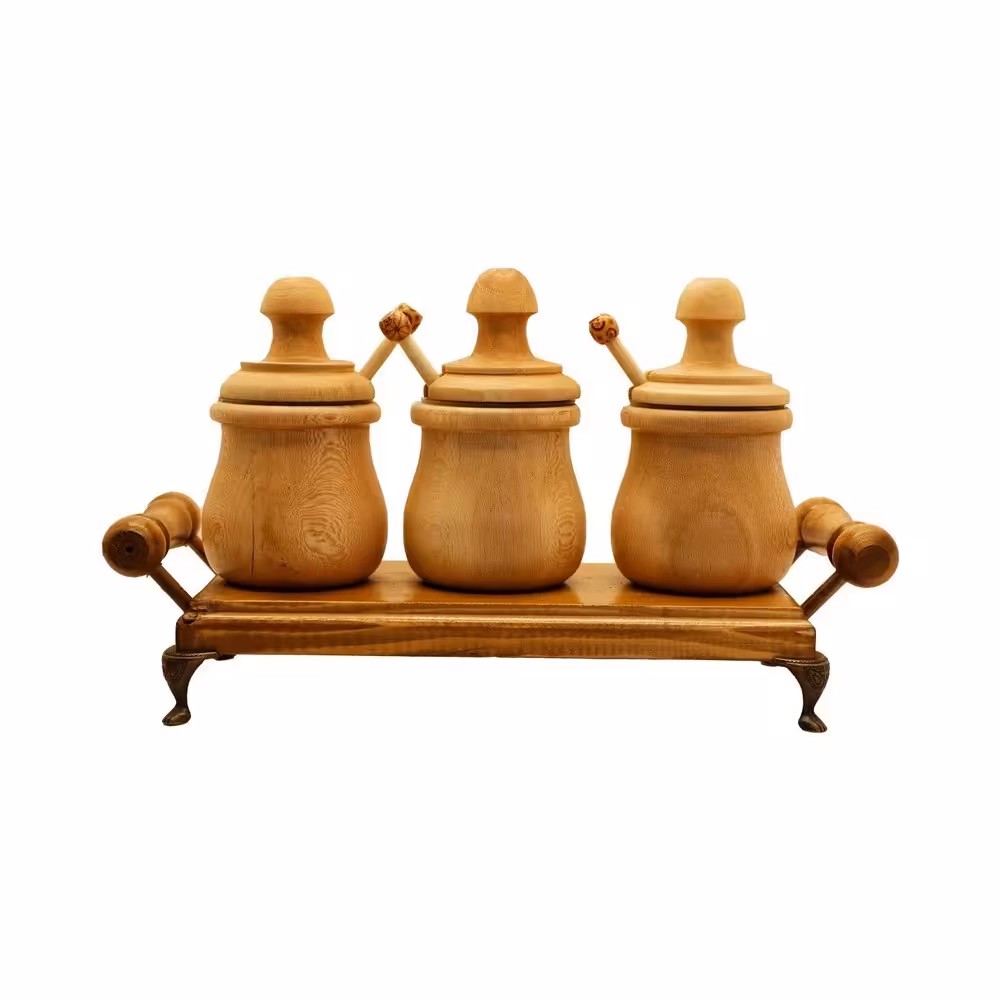 ست جاادویه چوبی پایه دار سه عددی