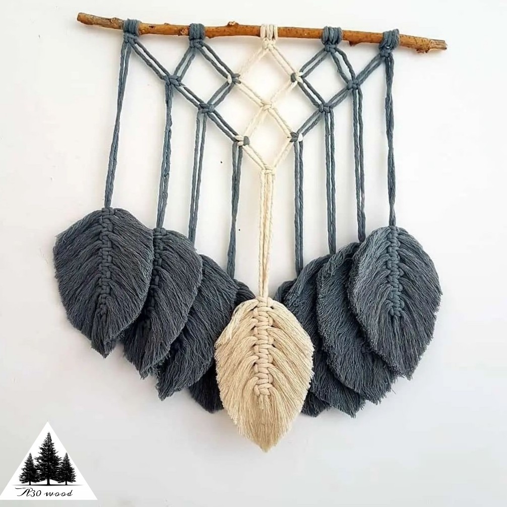 دیوارکوب مکرومه طرح برگ