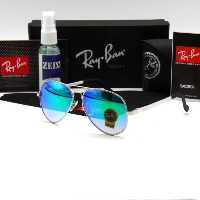 عینک آفتابی خلبانی مردانه زنانه ریبن ری بن لنز شیشه مدل 3015 فنری UV400 RayBan