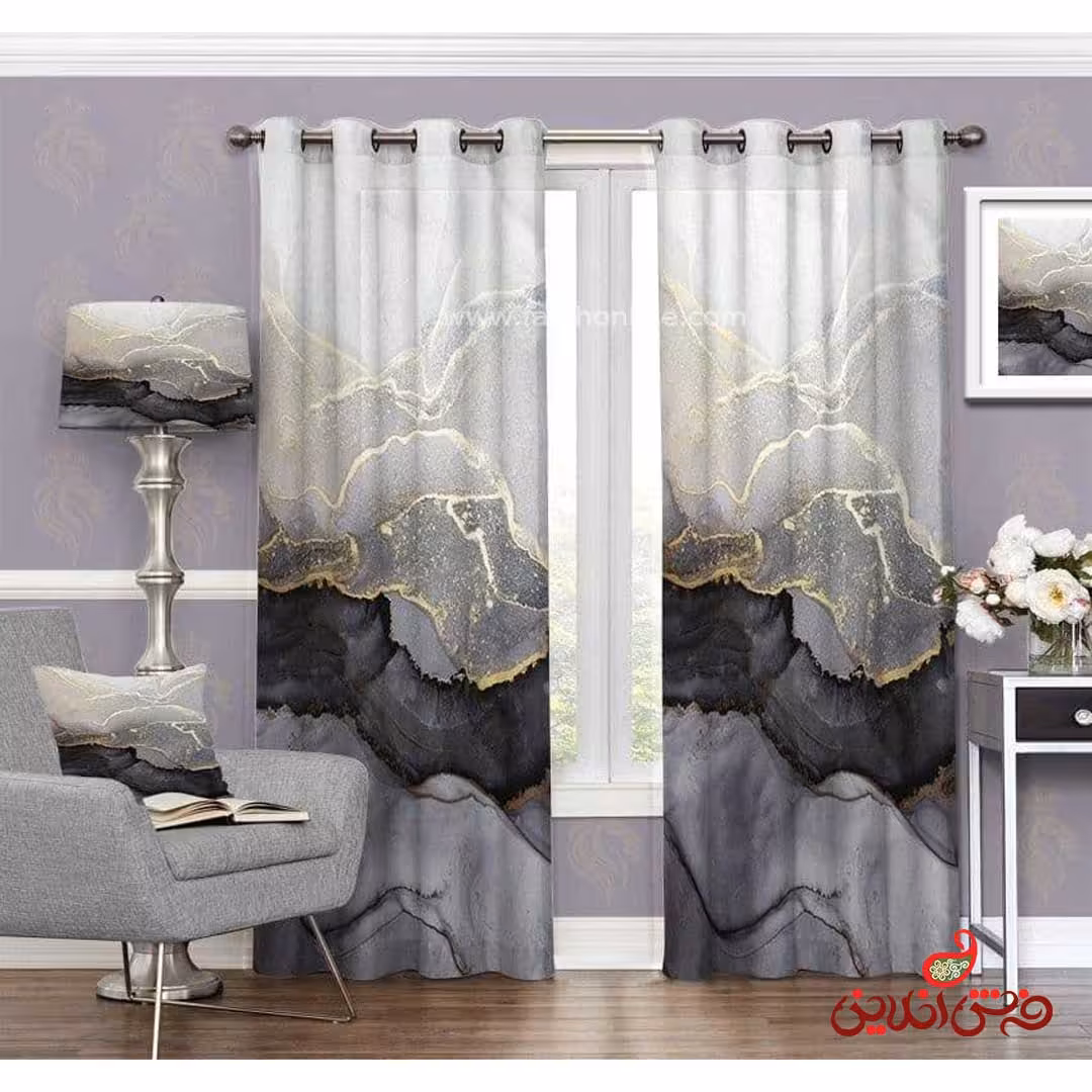 پرده طرح ماربل(سنگ مرمر) کد 3422