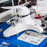 شیرآلات اهرمی حمام پارس شید شیرحمام مدل آریاسفیدکروم کد B101