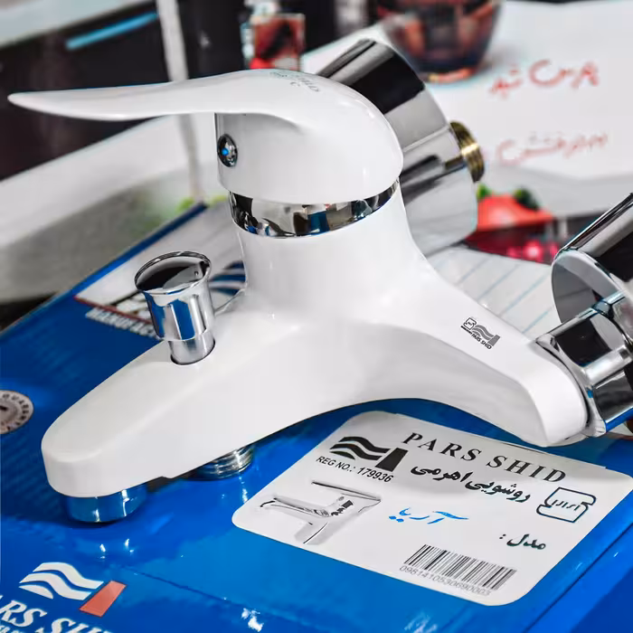 شیرآلات اهرمی حمام پارس شید شیرحمام مدل آریاسفیدکروم کد B101