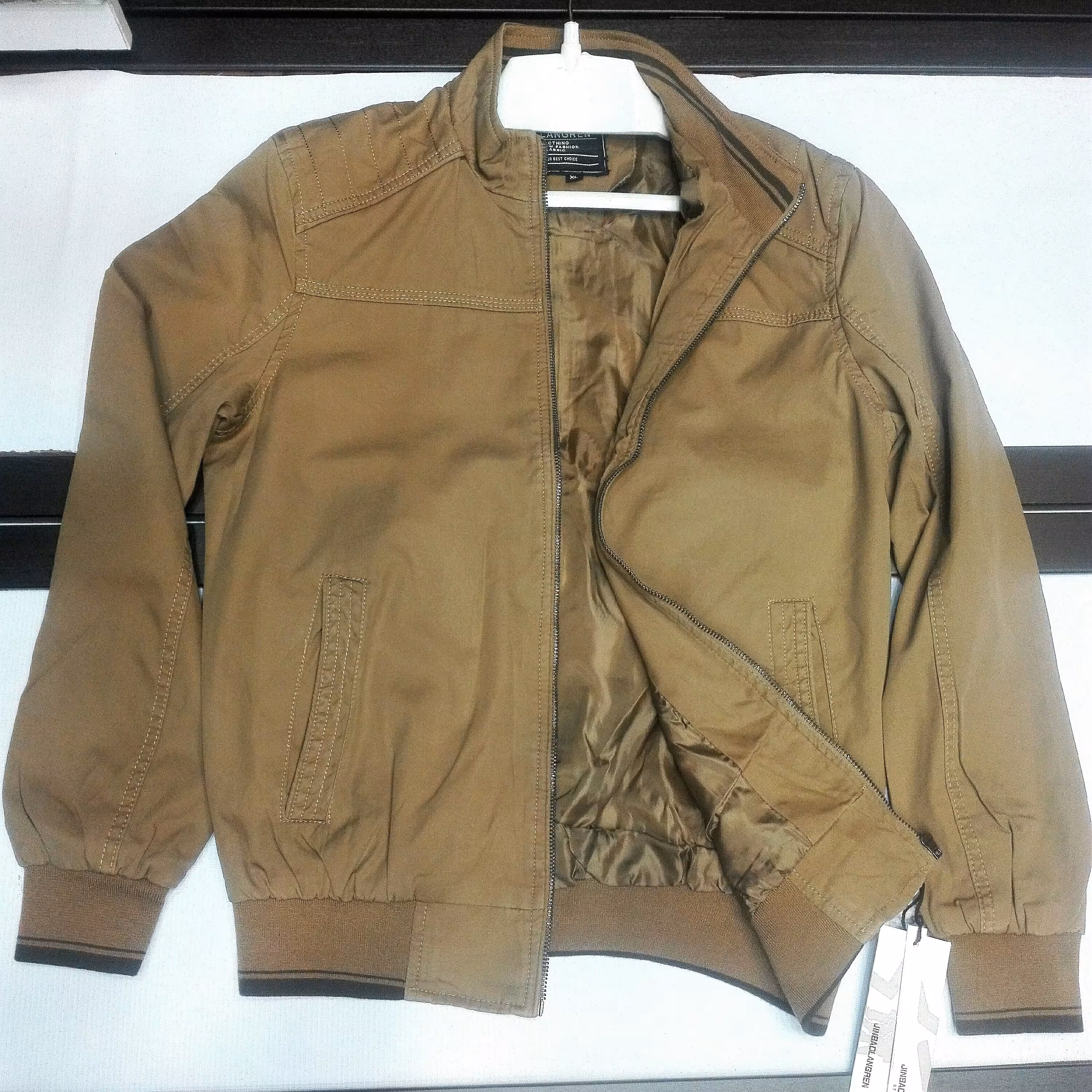 کاپشن کتان رنگ کرم سایز بزرگ سه ایکس چهار ایکس