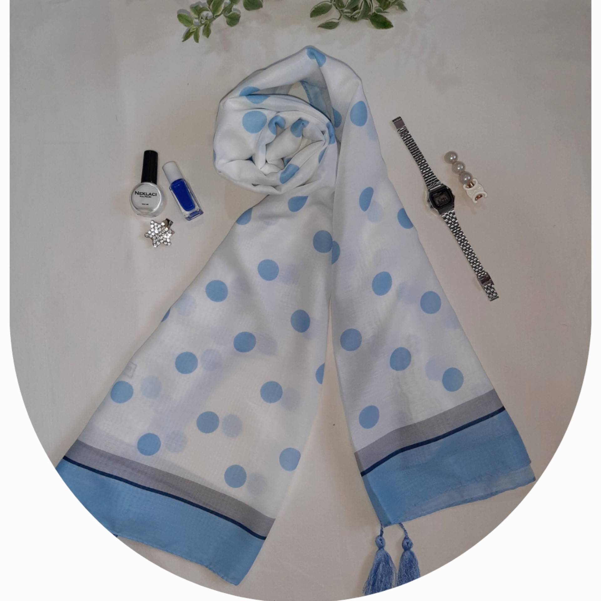 شال نخی آبی