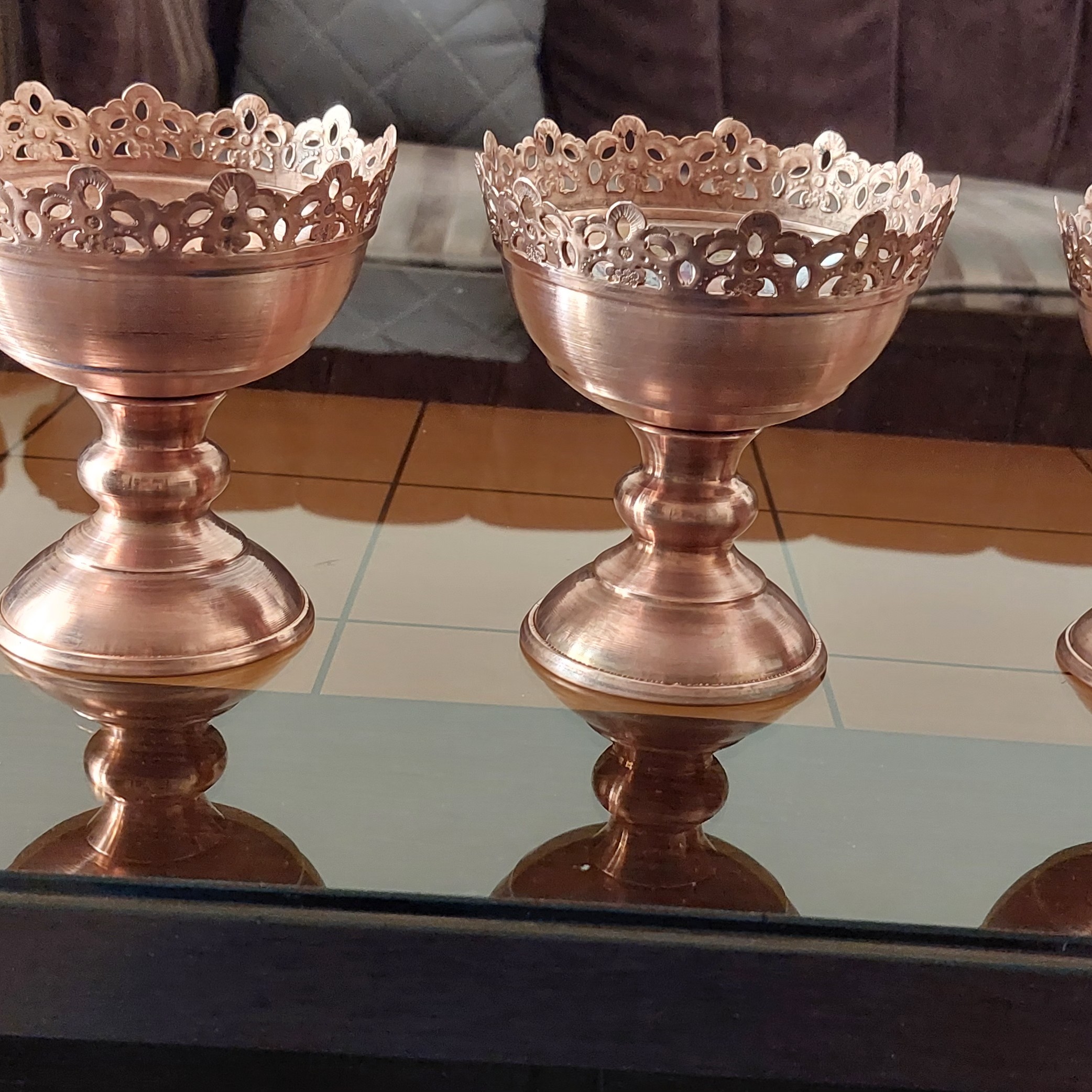 آجیل خوری خام سایز 13 با شبکه بری دور ظرف وقلم زنی داخل کاسه