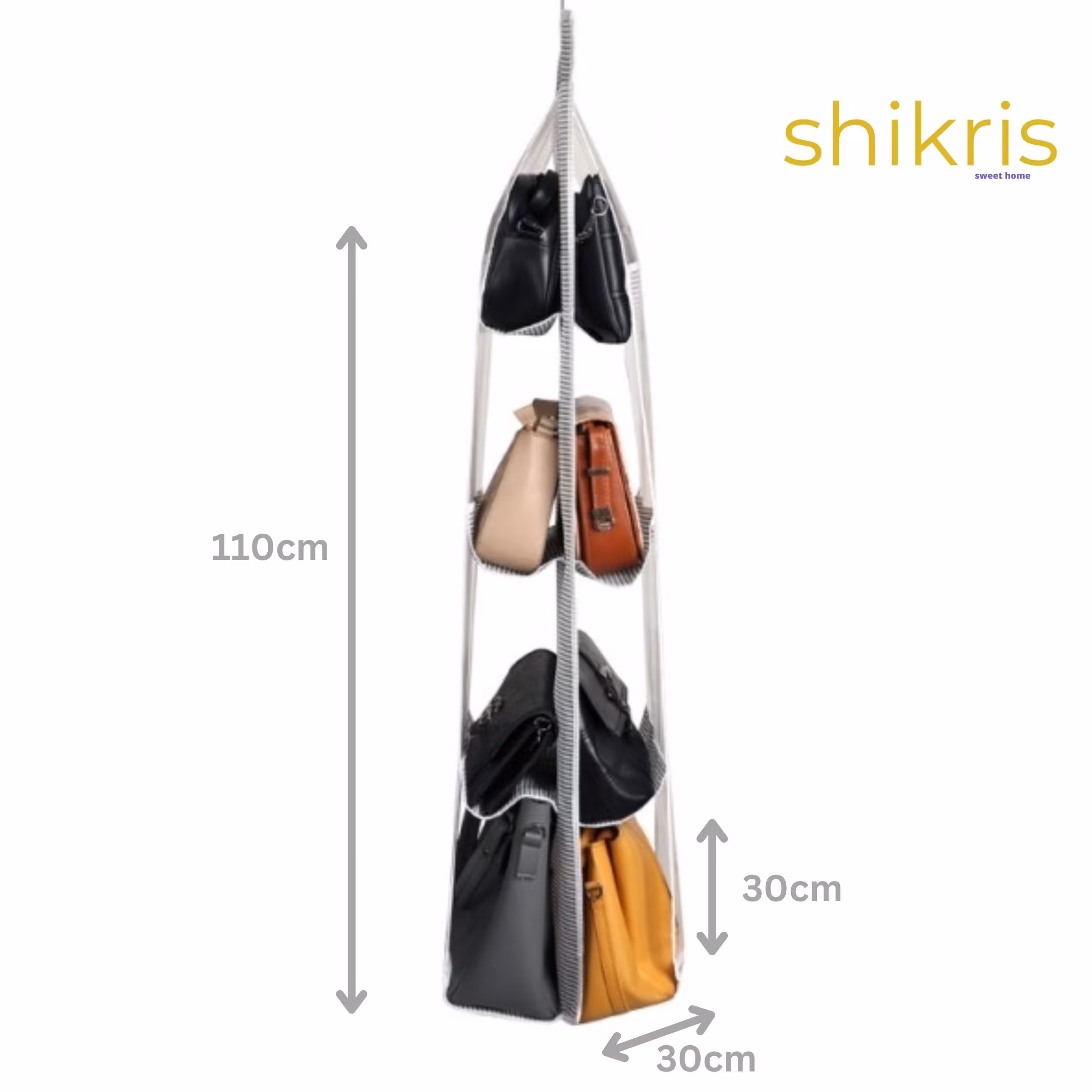 نظم دهنده کیف 4 طبقه به رنگ طوسی