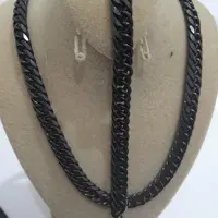 ست زنجیر و دستبند کارتیر مردانه مشکی