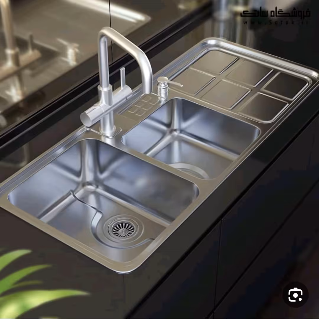 سینک استیل البرز کد 855 توکار جا مایع دار