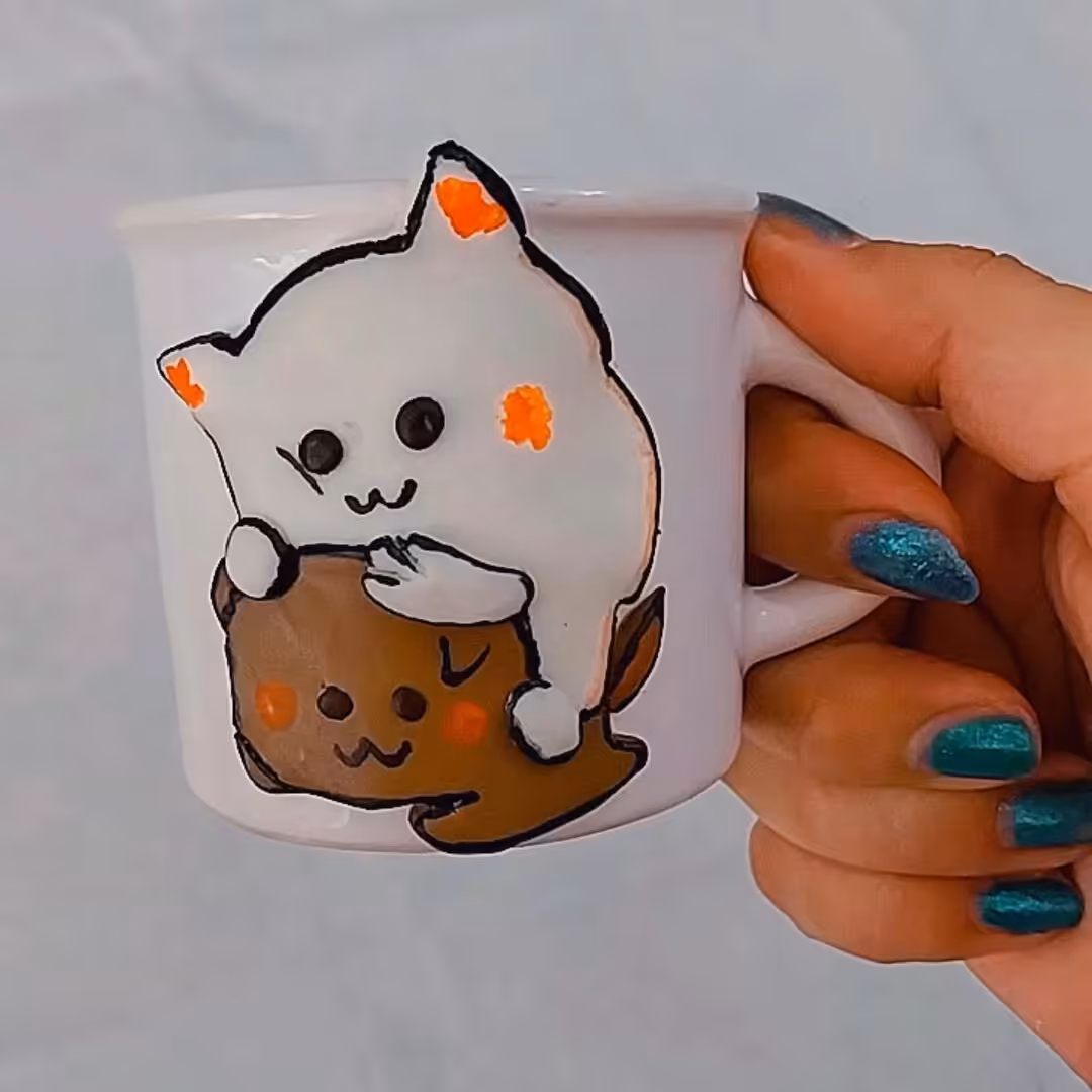 ماگ قهوه با طرح برجسته و فانتزی با 150 گرم وزن و با قیمت 150 تومن 