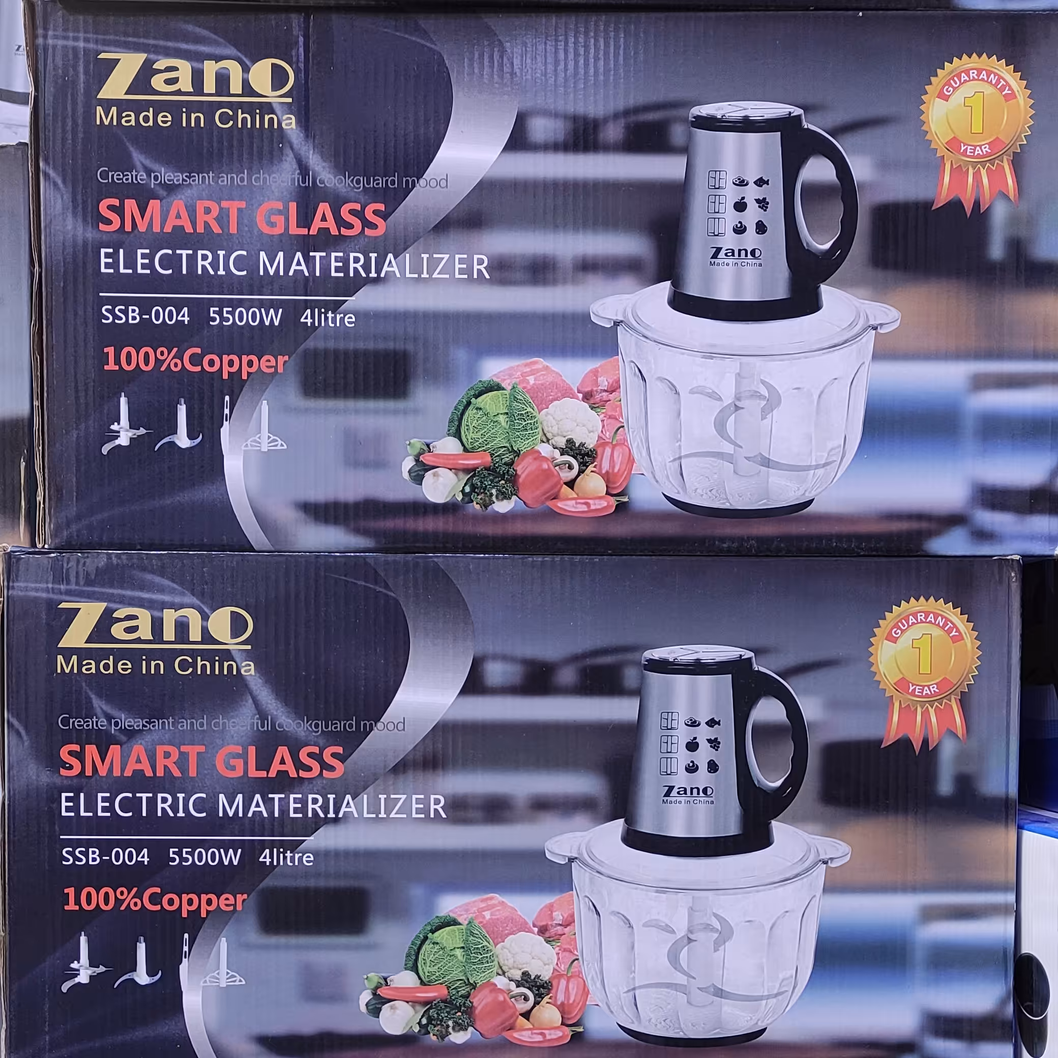 خردکن زانو (4 لیتر کاسه شیشه5500 وات موتور گیربکسی )