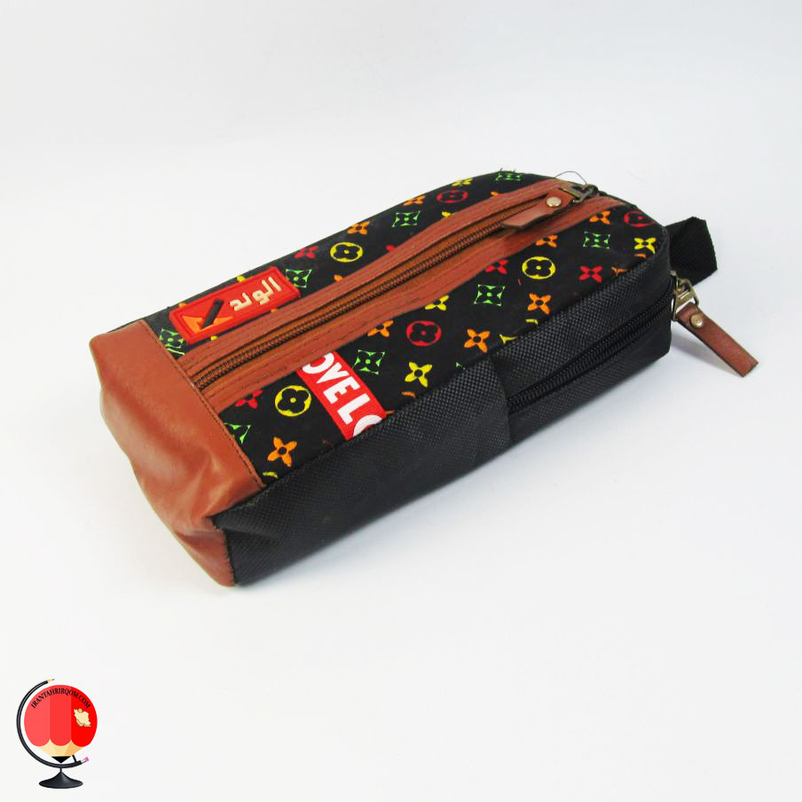 جامدادی اسپرت دو زیپ طرح لویی ویتون مشکی الوند