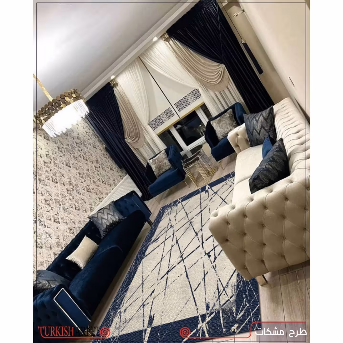 فرش ترکیش طرح مشکات ضد لغزش