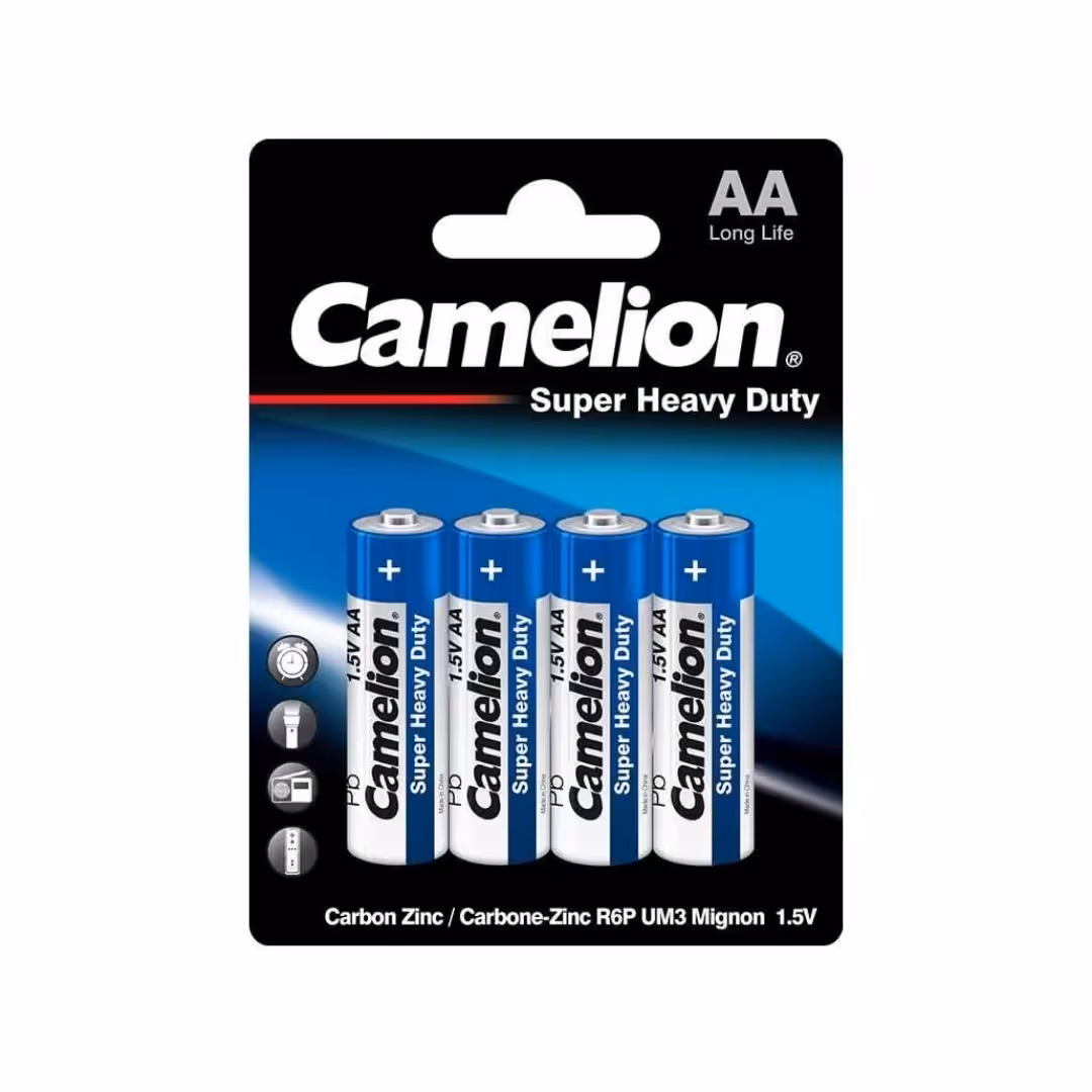 باتری قلمی کملیون معمولی Super Heavy Duty بسته 4 تایی کارتی (عمده و خرده)