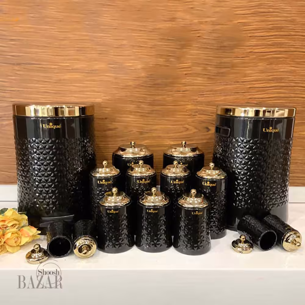 سرویس 15 پارچه مشکی طلایی – گلکسی یونیک 4601