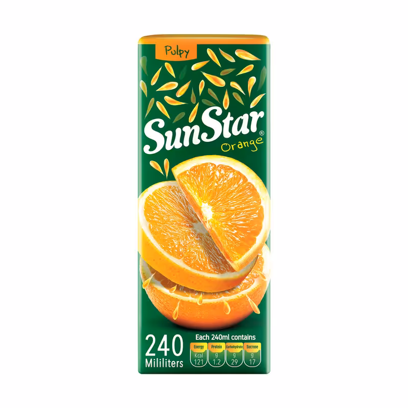 آبمیوه پرتقال سان استار -240 میلی لیتر بسته 36 عددی