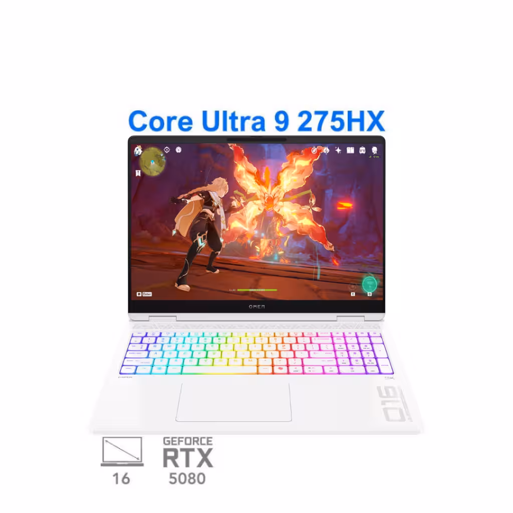 لپ تاپ گیمینگ اچ پی آمن مکس  HP Omen Max 16 B8BG0PA Core Ultra 9 275HX RTX 5080 175W 32G 1T 2.5K 240Hz White 2025