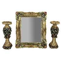 آینه و شمعدان مدل پیچیکی مجموعه 3 عددی