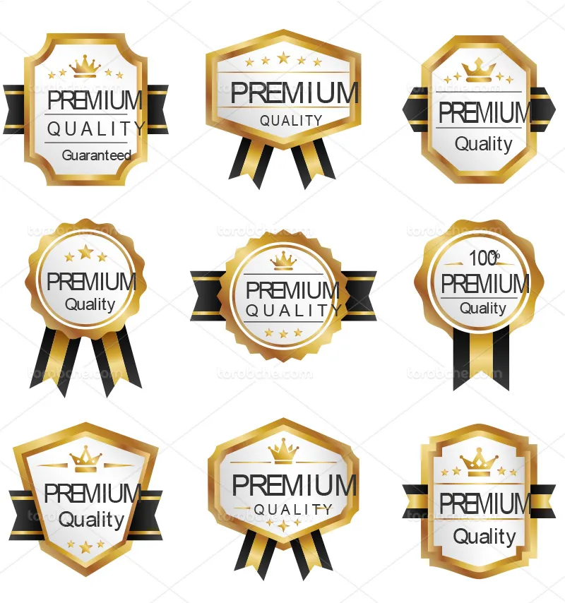 وکتور لیبل مشکی و طلایی | گرافیک با طعم تربچه